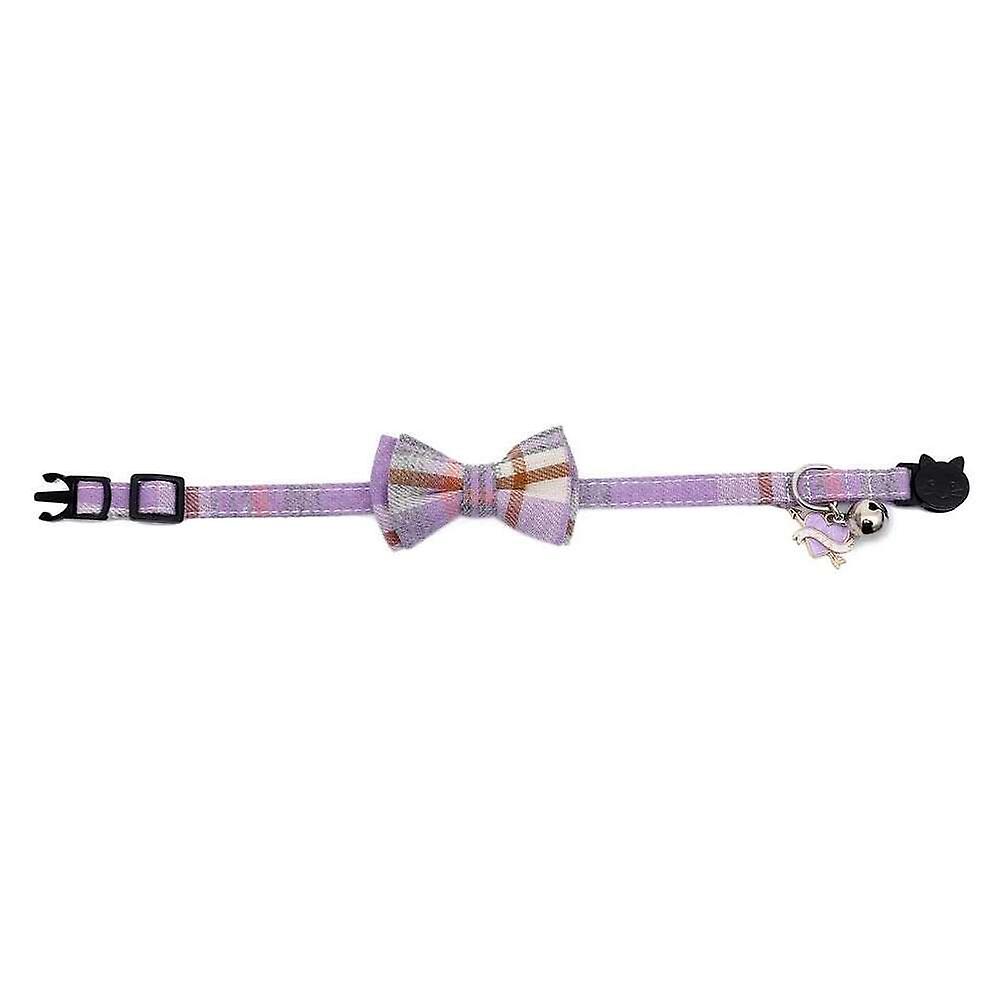 Foto 3 pulgar | Collar Para Gatos Huoguo Para El Día De San Valentín Con Pajarita Y Campana, Color Morado - Venta Internacional.
