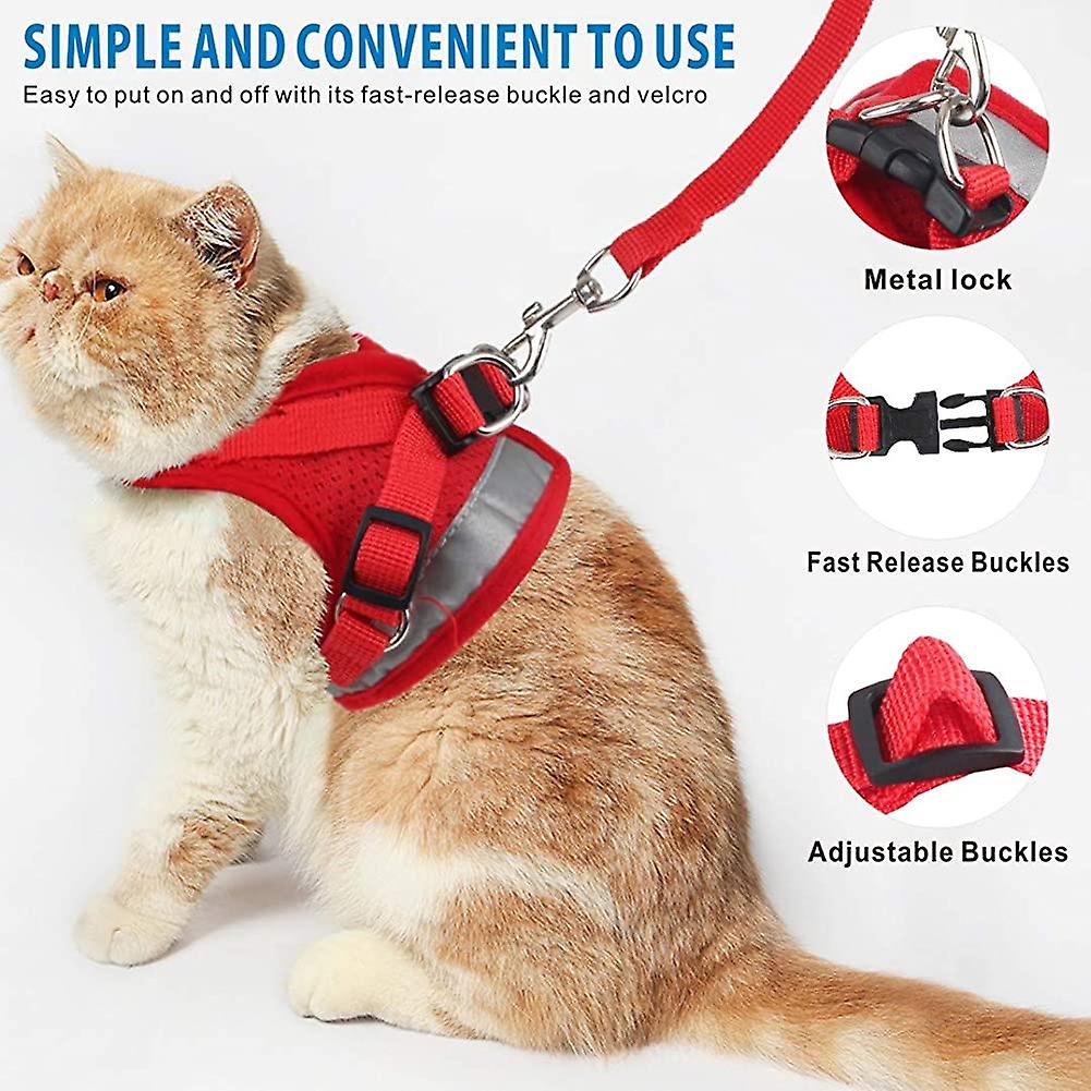 Foto 1 | Conjunto De Arnés Y Correa Para Gatos, Chaleco Ajustable De Malla Suave Huoguo - Venta Internacional.