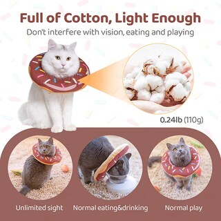 Foto 2 | Collar De Recuperación Huoguo, Rosquilla Ajustable Para Gatos, Talla M, Algodón - Venta Internacional.