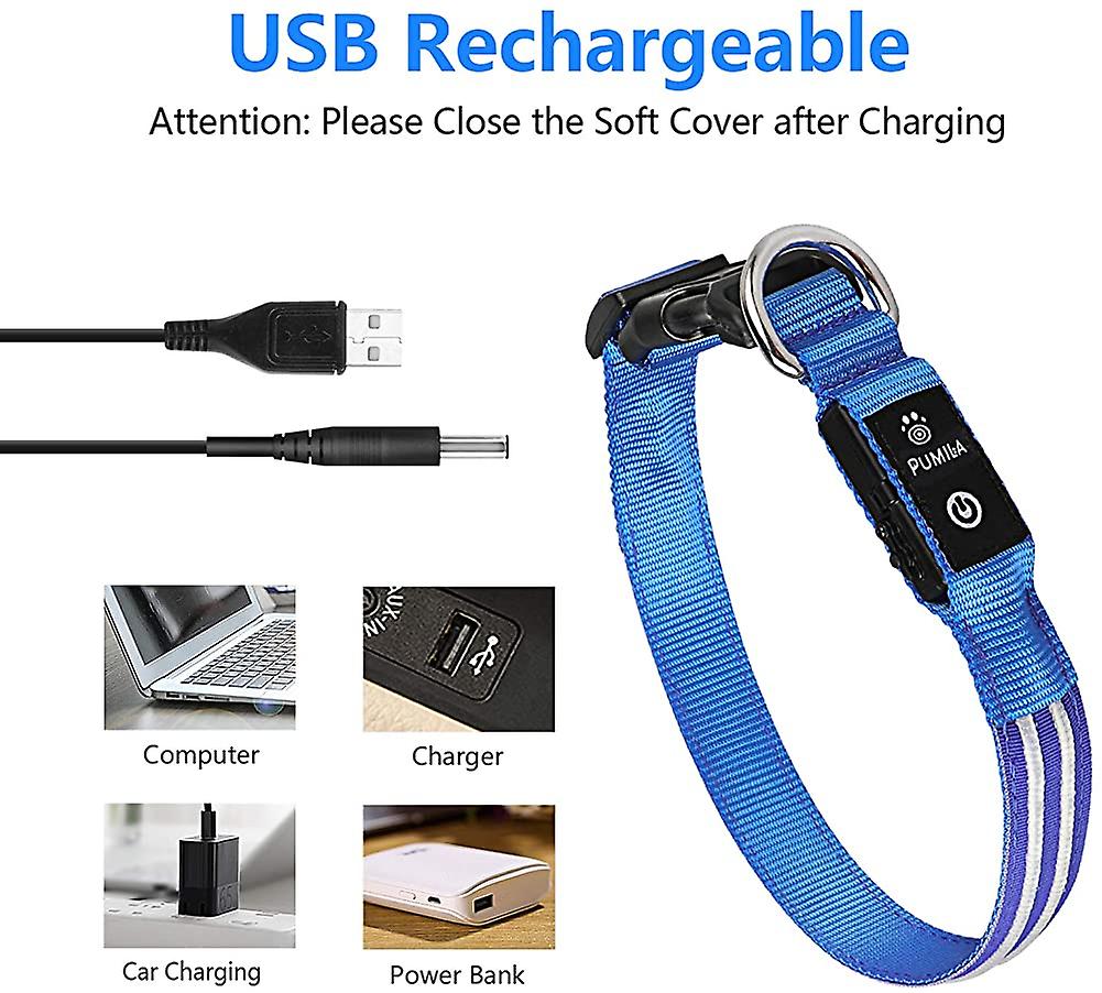 Foto 4 pulgar | Collar Para Perro Light Up Huoguo, Recargable Por Usb, Resistente Al Agua - Venta Internacional.