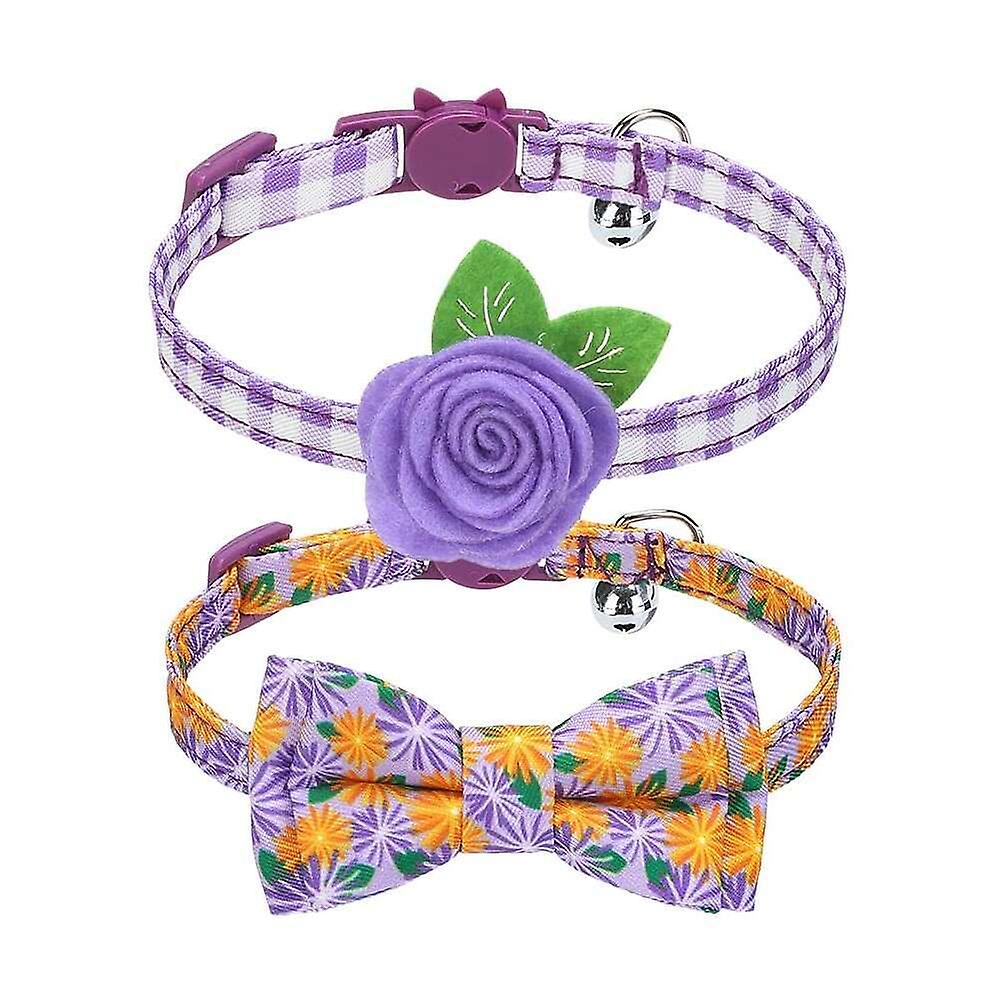 Foto 6 pulgar | Collares Para Gatos Huoguo Ajustables Breakaway, Paquete De 2, Color Morado - Venta Internacional.