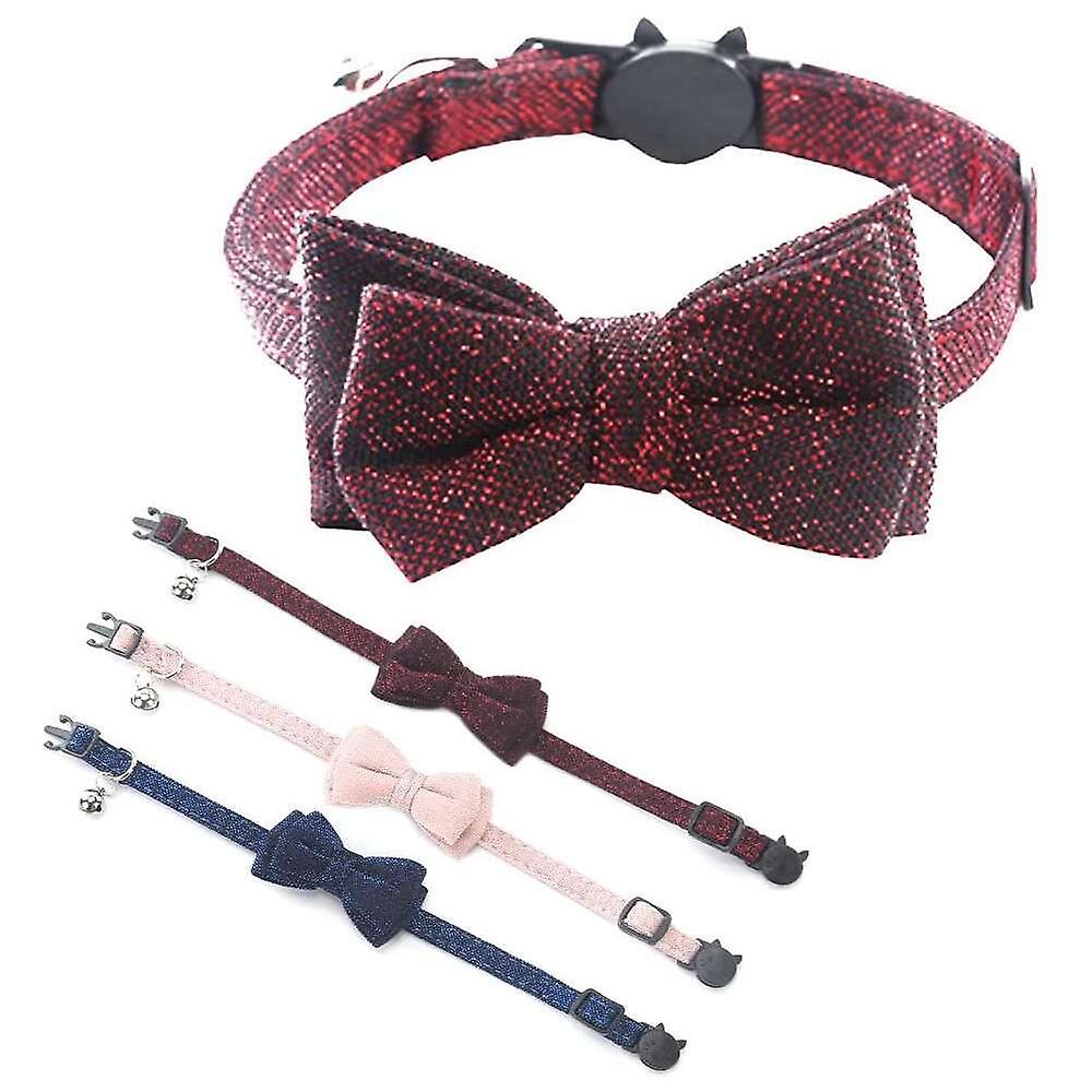 Foto 6 pulgar | Collar Para Gatos Breakaway Huoguo Con Pajarita Extraíble, Color Rojo - Venta Internacional.