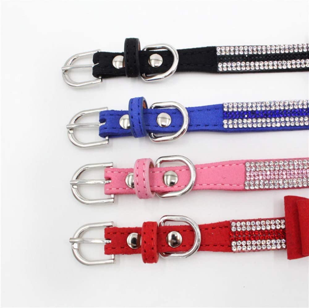 Foto 6 pulgar | Collar De Piel Con Strass Para Perros Y Gatos Con Pajarita Sparkly Cry - Venta Internacional.