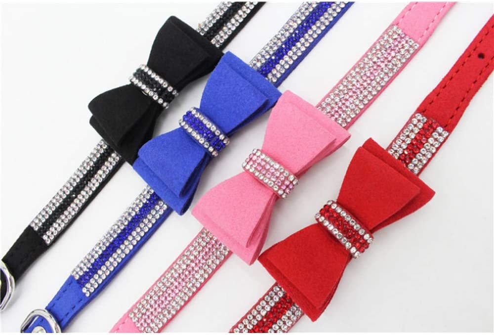 Foto 7 pulgar | Collar De Piel Con Strass Para Perros Y Gatos Con Pajarita Sparkly Cry - Venta Internacional.