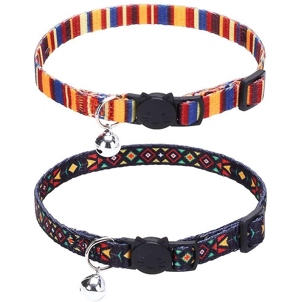 Foto 2 pulgar | Collar Para Gatos Huoguo Natural Scenery Breakaway Con Cascabeles, 2 Unidades, Rojo - Venta Internacional.