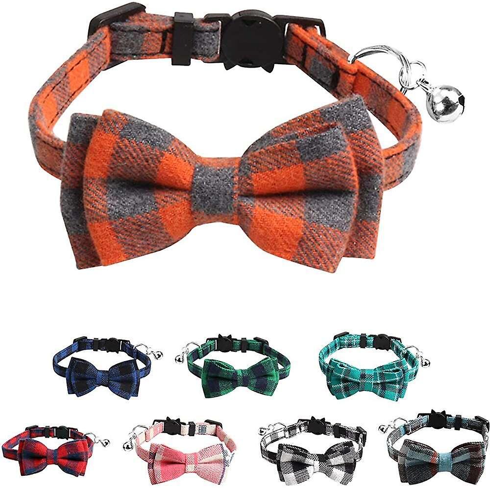 Foto 6 pulgar | Collar De Gato Breakaway Con Pajarita Y Campana, Diseño De Gatito A Cuadros - Venta Internacional.