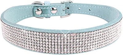 Foto 1 | Collar Para Perro, Correa De Gamuza Suave Y Deslumbrante Con Diamantes De Imitación - Venta Internacional.