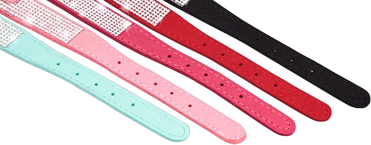 Foto 6 pulgar | Collar Para Perro, Correa De Gamuza Suave Y Deslumbrante Con Diamantes De Imitación - Venta Internacional.