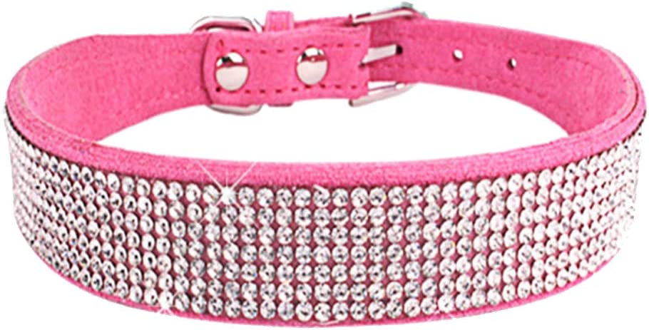 Foto 2 pulgar | Collar Para Perro, Correa De Gamuza Suave Y Deslumbrante Con Diamantes De Imitación - Venta Internacional.