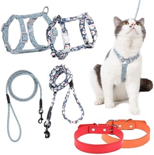 Foto 5 | Juego De Arneses Para Gatos Huoguo, Chaleco Ajustable De 4 Piezas Con Correa - Venta Internacional.