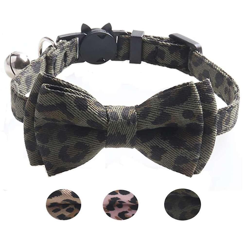 Foto 6 pulgar | Collar De Gato, Collar Ajustable De Leopardo Para Mascotas Con Pajarita - Venta Internacional.