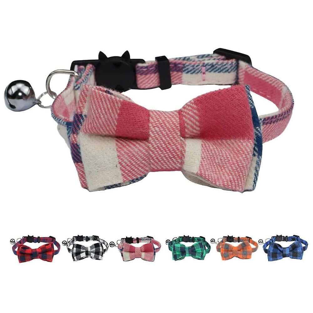 Foto 3 pulgar | Collar Para Gatos Huoguo Breakaway Con Campana Y Hebilla De Seguridad Con Pajarita - Venta Internacional.