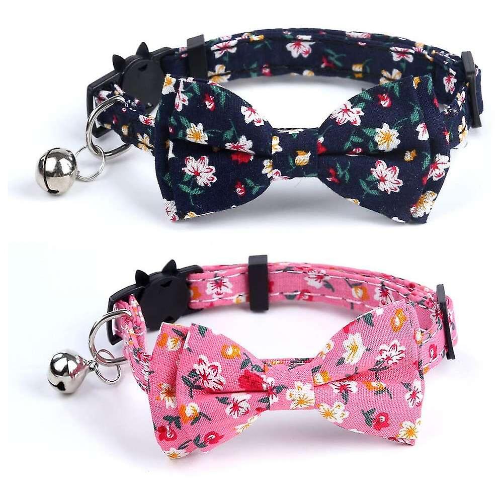 Foto 6 pulgar | Collar Para Gatos Breakaway Huoguo Con Pajarita Extraíble Y Campana - Venta Internacional.