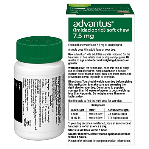 Foto 2 | Tratamiento Antipulgas Masticable Para Perros Pequeños Advantus, De 2 A 10 Kg, 7 Perros - Venta Internacional.