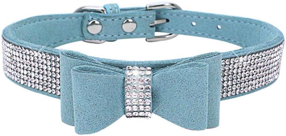Foto 2 pulgar | Collar De Piel Con Strass Para Perros Y Gatos Con Pajarita Sparkly Cry - Venta Internacional.