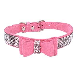 Foto 5 | Collar Para Mascotas Y Perros Con Forma De Lazo Ajustable Con Cristales Brillantes - Venta Internacional.