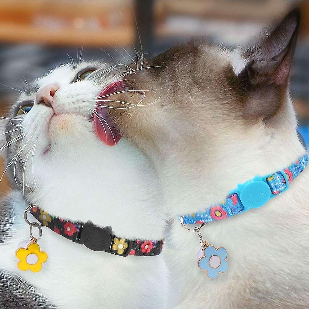 Foto 5 pulgar | Breakaway Collars, Paquete De 2 Unidades, Diseño Floral Con Forma De Gato Y Campana Huoguo - Venta Internacional.