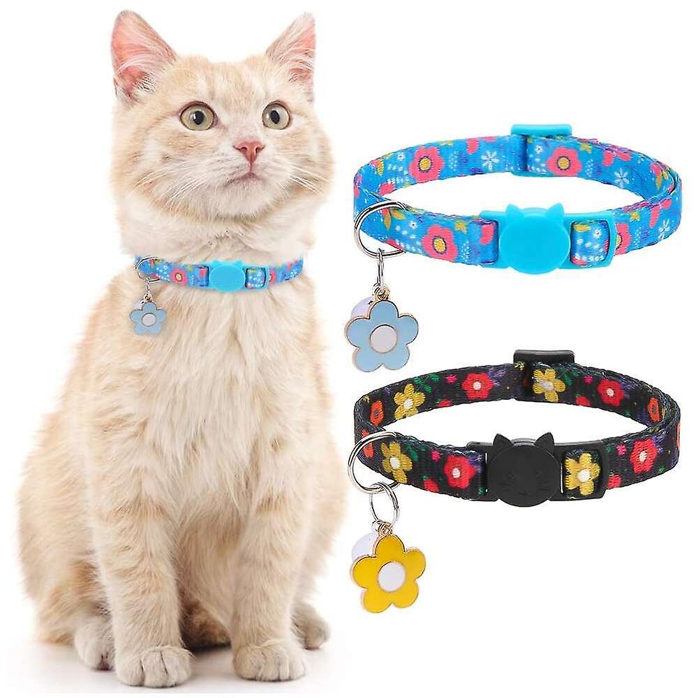 Foto 6 pulgar | Breakaway Collars, Paquete De 2 Unidades, Diseño Floral Con Forma De Gato Y Campana Huoguo - Venta Internacional.
