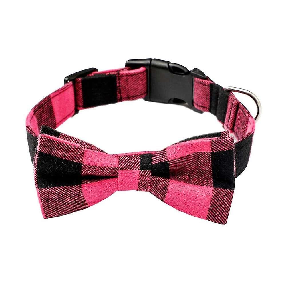 Foto 6 pulgar | Collar Para Mascotas, Perros Y Gatos Huoguo, Pajarita Cuadriculada Ajustable, Rosa S - Venta Internacional.