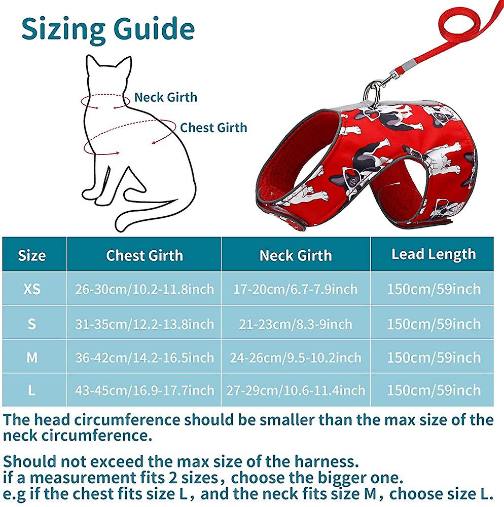 Arnés Para Gatos Huoguo Ajustable Con Correa Reflectante Xs-l - Venta Internacional.