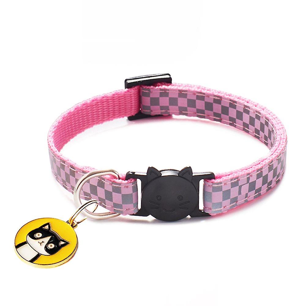 Foto 6 pulgar | Collar Brillante Para Gatos Con Estampado Clásico A Cuadros De Nailon Reflecti - Venta Internacional.