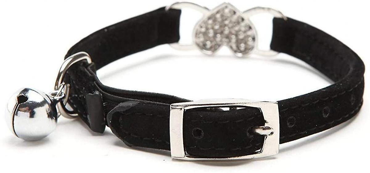 Foto 3 pulgar | Collar Huoguo, De Terciopelo Suave, Rosa, Seguro Para Gatos Con Corazón De Cristal - Venta Internacional.