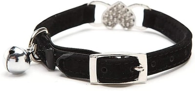 Foto 2 | Collar Huoguo, De Terciopelo Suave, Rosa, Seguro Para Gatos Con Corazón De Cristal - Venta Internacional.