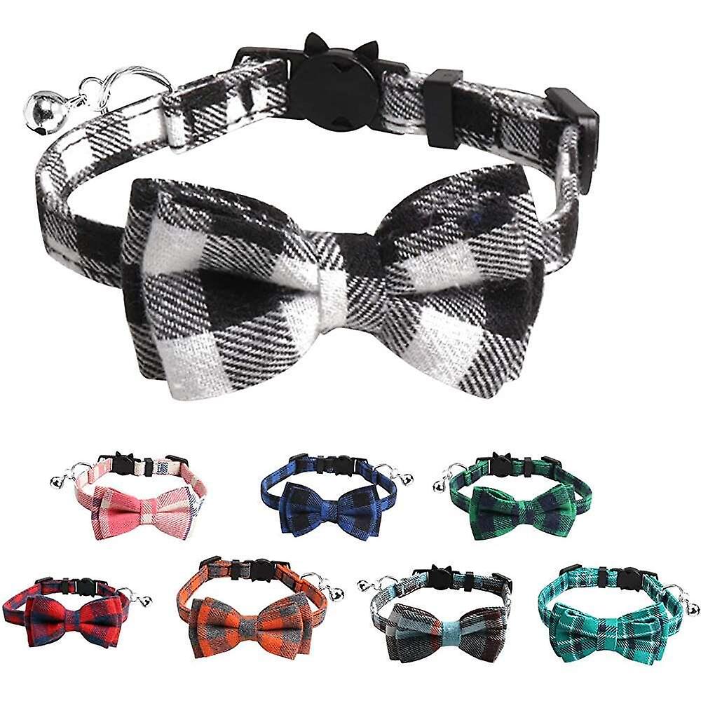 Foto 2 | Collar De Gato Breakaway Con Pajarita Y Campana, Diseño De Gatito A Cuadros - Venta Internacional.