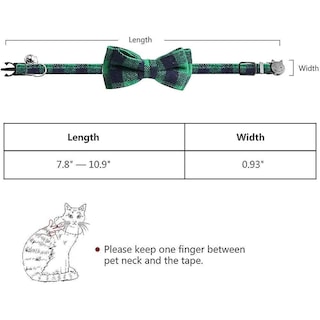 Foto 5 | Collar De Gato Breakaway Con Pajarita Y Campana, Diseño De Gatito A Cuadros - Venta Internacional.
