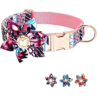 Foto 5 | Collar Para Perro Huoguo Flower Girl Con Flor Desmontable Rosa - Venta Internacional.