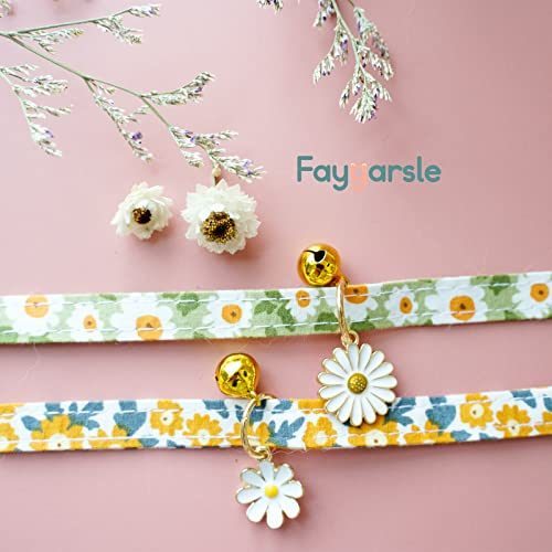 Foto 3 pulgar | Collares Para Gatos Faygarsle Cotton Breakaway Con Campana, Paquete De 2, Color Verde  - Venta Internacional.