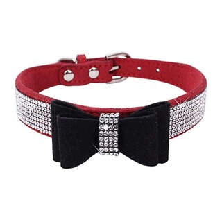 Foto 5 | Collar Para Mascotas Y Perros Con Forma De Lazo Ajustable Con Cristales Brillantes - Venta Internacional.