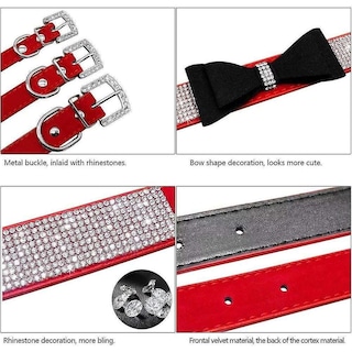 Foto 1 | Collar Para Mascotas Y Perros Con Forma De Lazo Ajustable Con Cristales Brillantes - Venta Internacional.