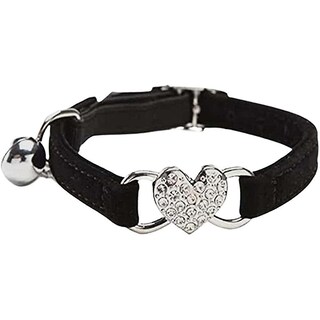 Foto 5 | Collar Para Gatos Huoguo Heart Con Cinturón De Seguridad Y Campana Negro - Venta Internacional.