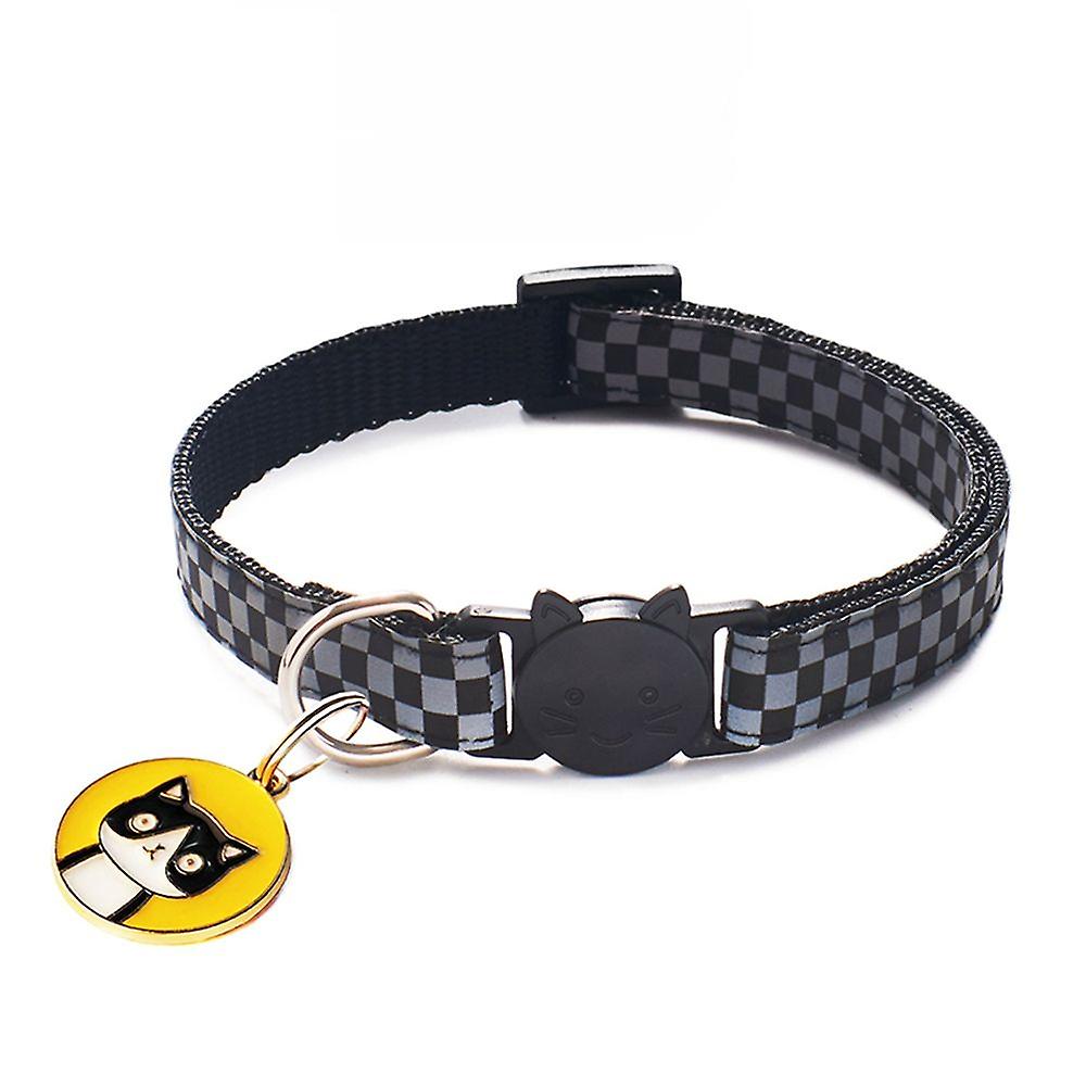 Foto 6 pulgar | Collar Brillante Para Gatos Con Estampado Clásico A Cuadros De Nailon Reflecti - Venta Internacional.