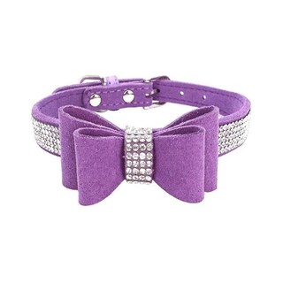 Foto 5 | Collar Para Mascotas Y Perros Con Forma De Lazo Ajustable Con Cristales Brillantes - Venta Internacional.
