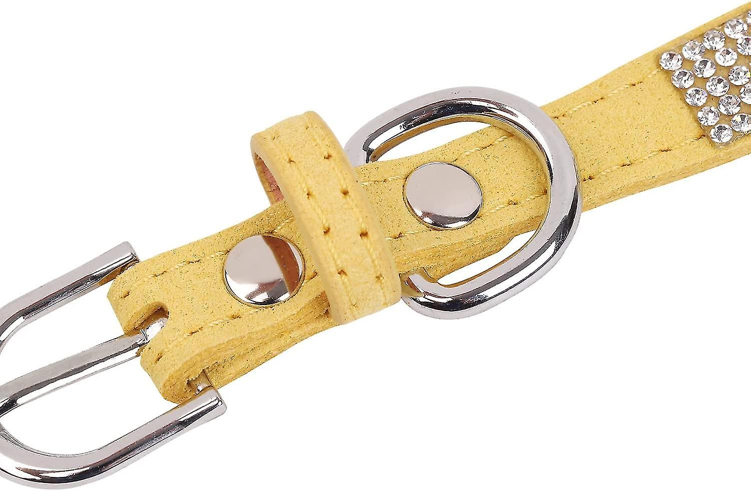 Foto 2 | Collar Para Perro De Cristal Con Pajarita Y Piel De Terciopelo Con Strass - Venta Internacional.