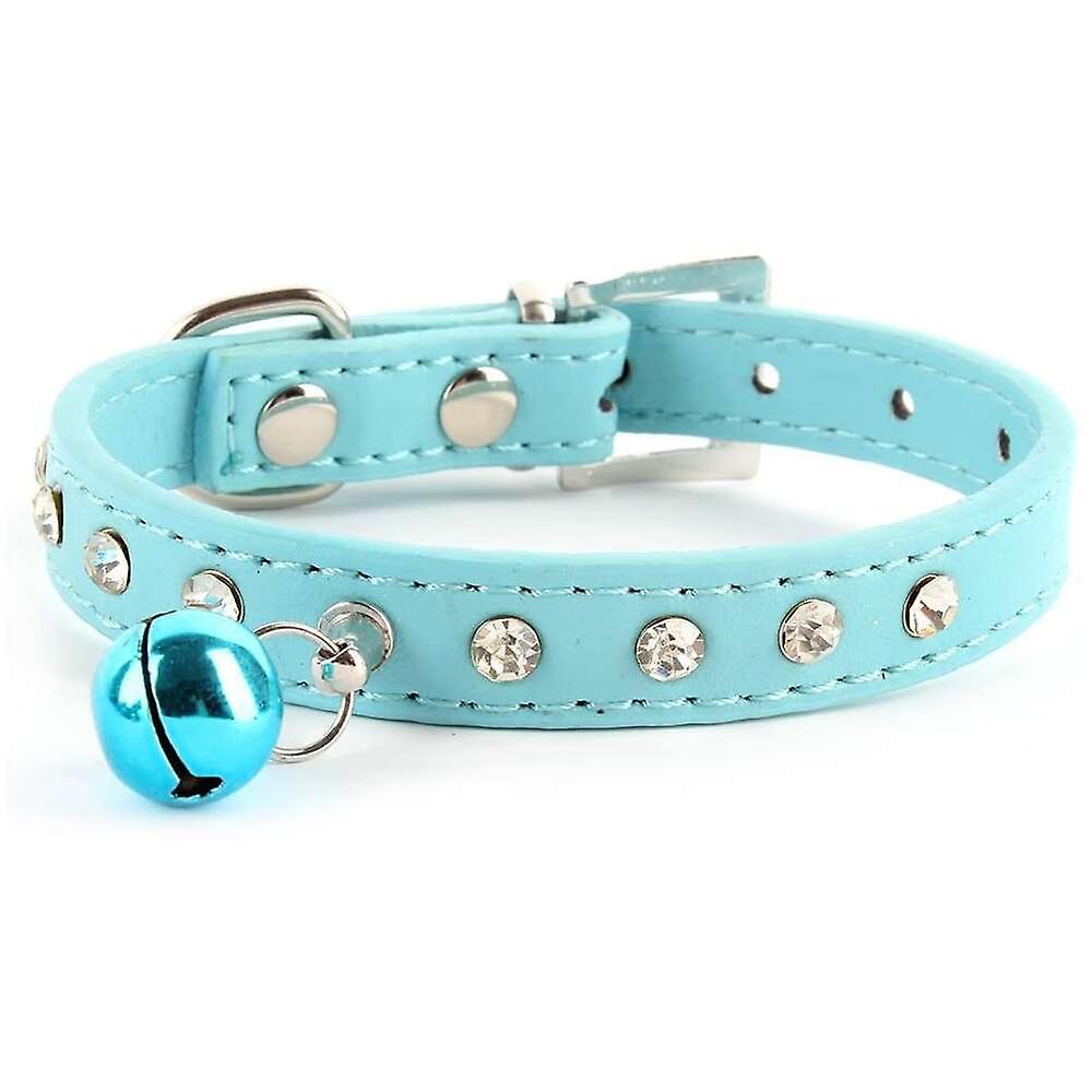Foto 6 pulgar | Collar De Piel Para Perros Y Gatos Con Estrás Y Hebilla En Forma De Campana - Venta Internacional.