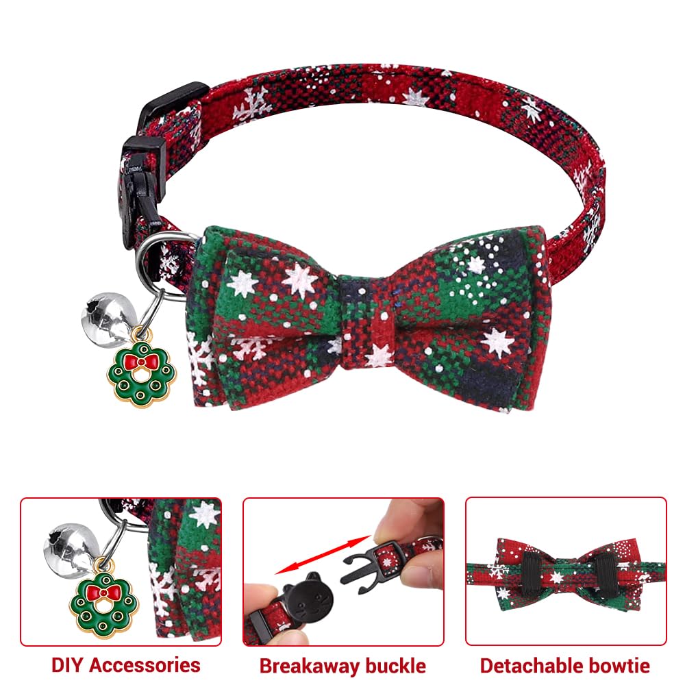 Foto 3 pulgar | Collares Navideños Para Gatos, Vellibring, Paquete De 4, Ajustables Con Pajarita - Venta Internacional.