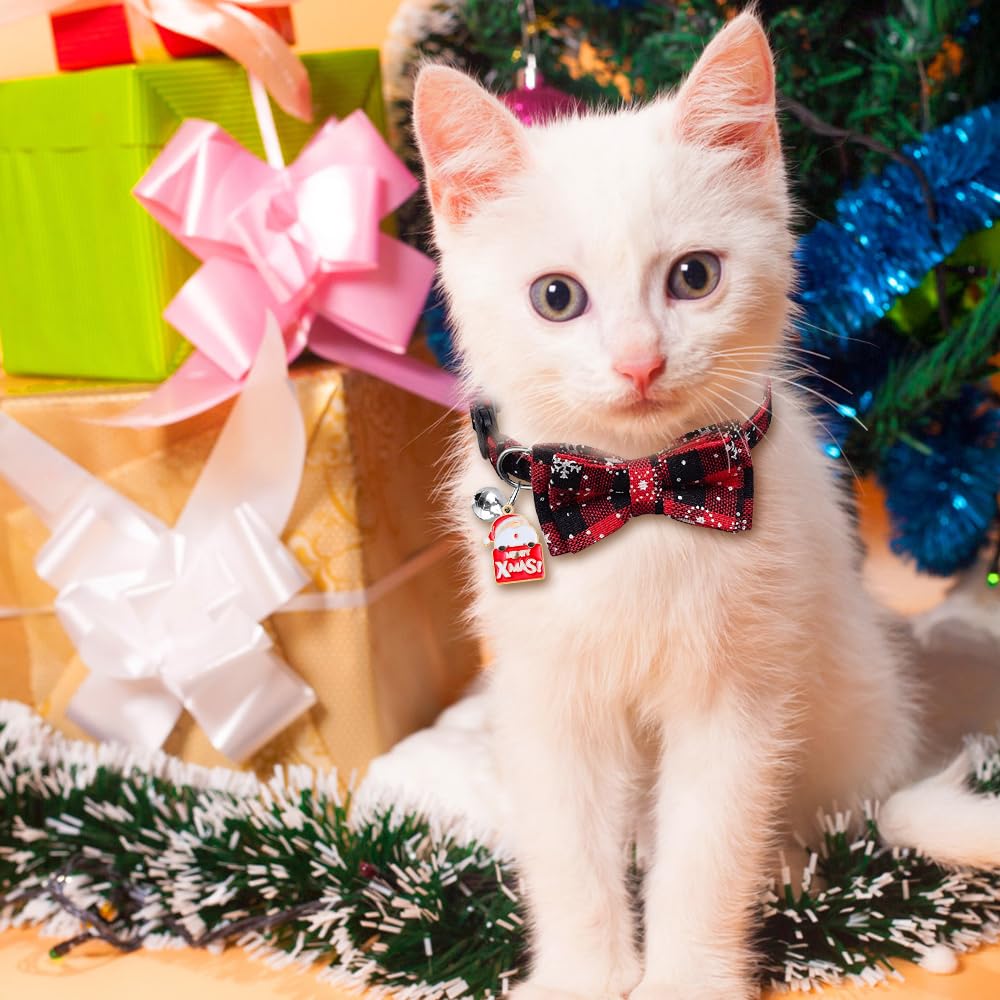 Foto 7 | Collares Navideños Para Gatos, Vellibring, Paquete De 4, Ajustables Con Pajarita - Venta Internacional.