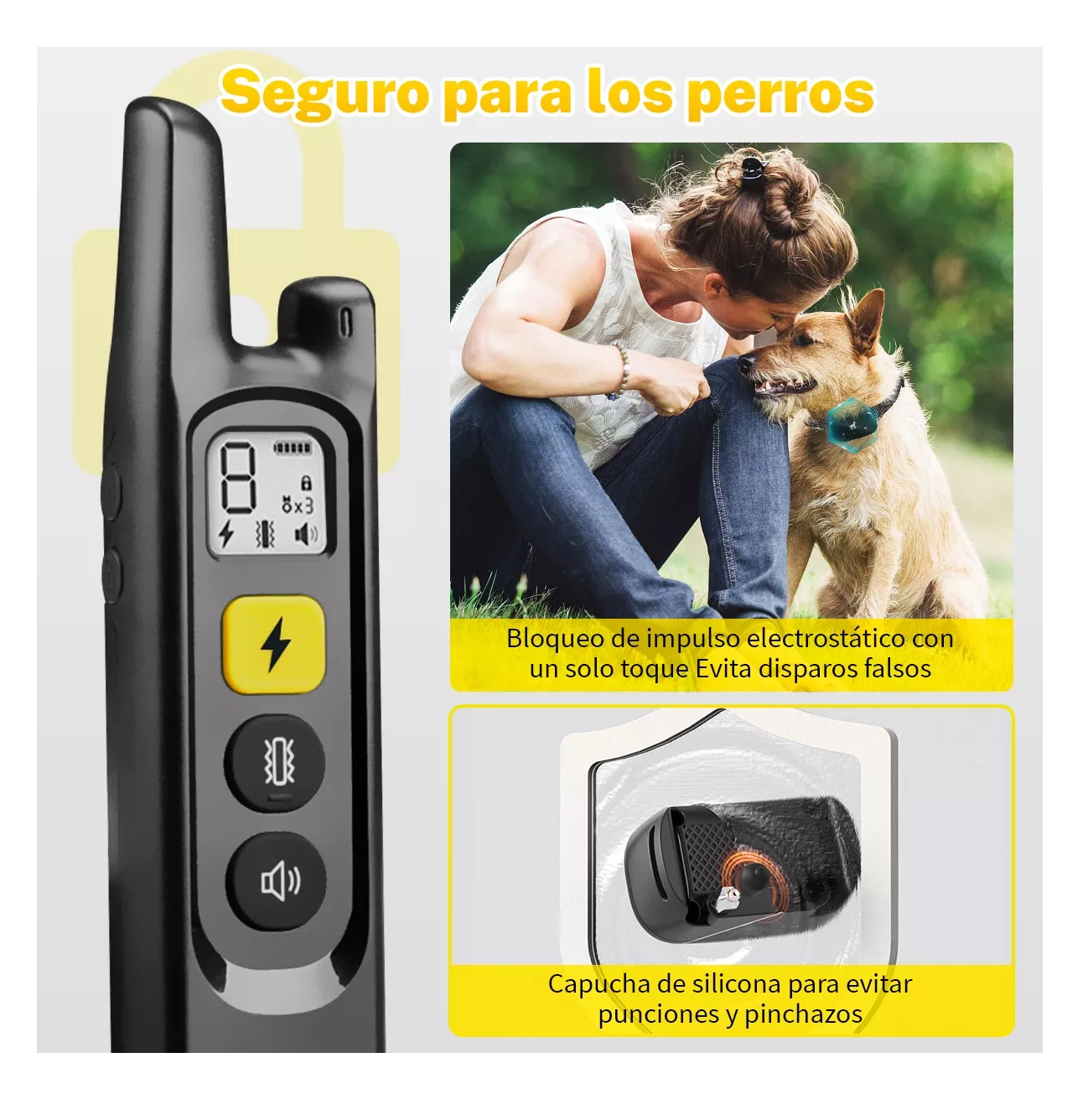 Foto 4 pulgar | Collar Eléctrico para De Adiestramiento Perros Negro