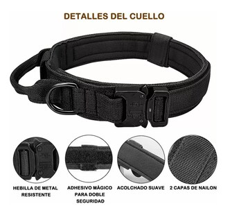 Foto 2 | Collar Táctico De Perro Hebilla Metálica Ajustable Eo Safe Imports Esi-12850-1 Negro
