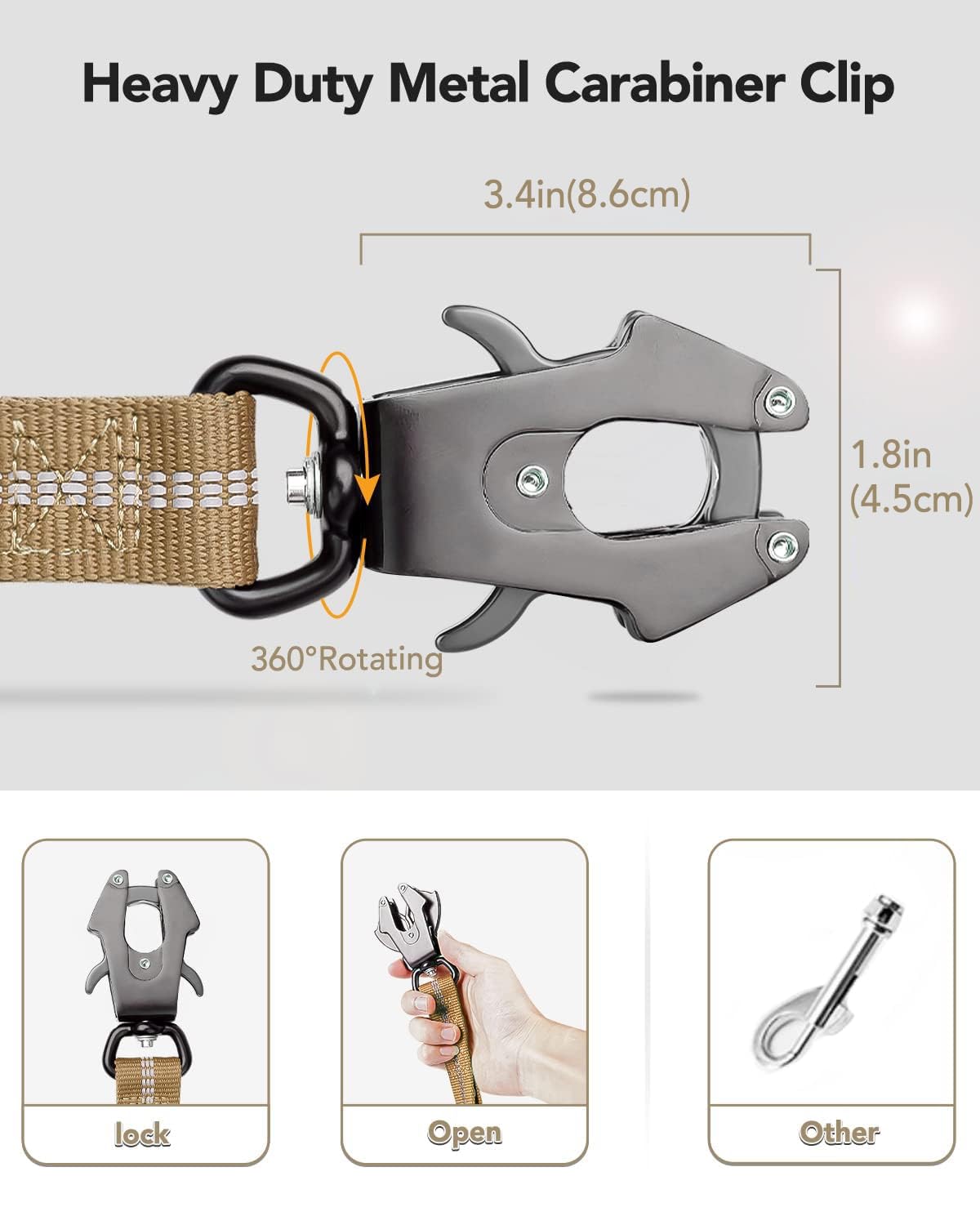 Foto 3 pulgar | Correa Táctica Para Perros Joytale, Resistente, Absorbe Los Golpes De 4 A 6 Pies - Venta Internacional.