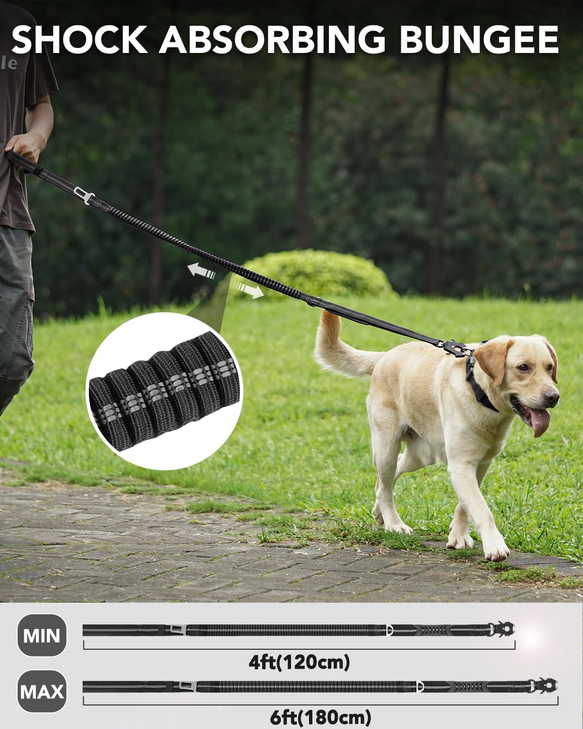 Foto 3 | Correa Táctica Para Perros Joytale, Resistente, Absorbe Los Golpes De 4 A 6 Pies - Venta Internacional.