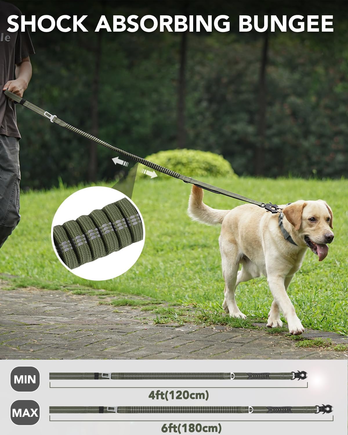 Foto 4 pulgar | Correa Táctica Para Perros Joytale, Resistente, Absorbe Los Golpes De 4 A 6 Pies - Venta Internacional.
