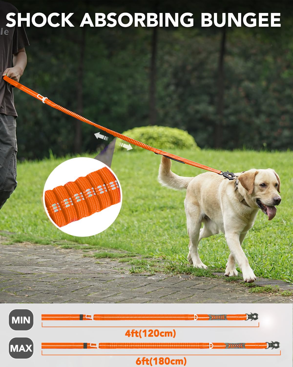 Foto 4 pulgar | Correa Táctica Para Perros Joytale, Resistente, Absorbe Los Golpes, Naranja - Venta Internacional.