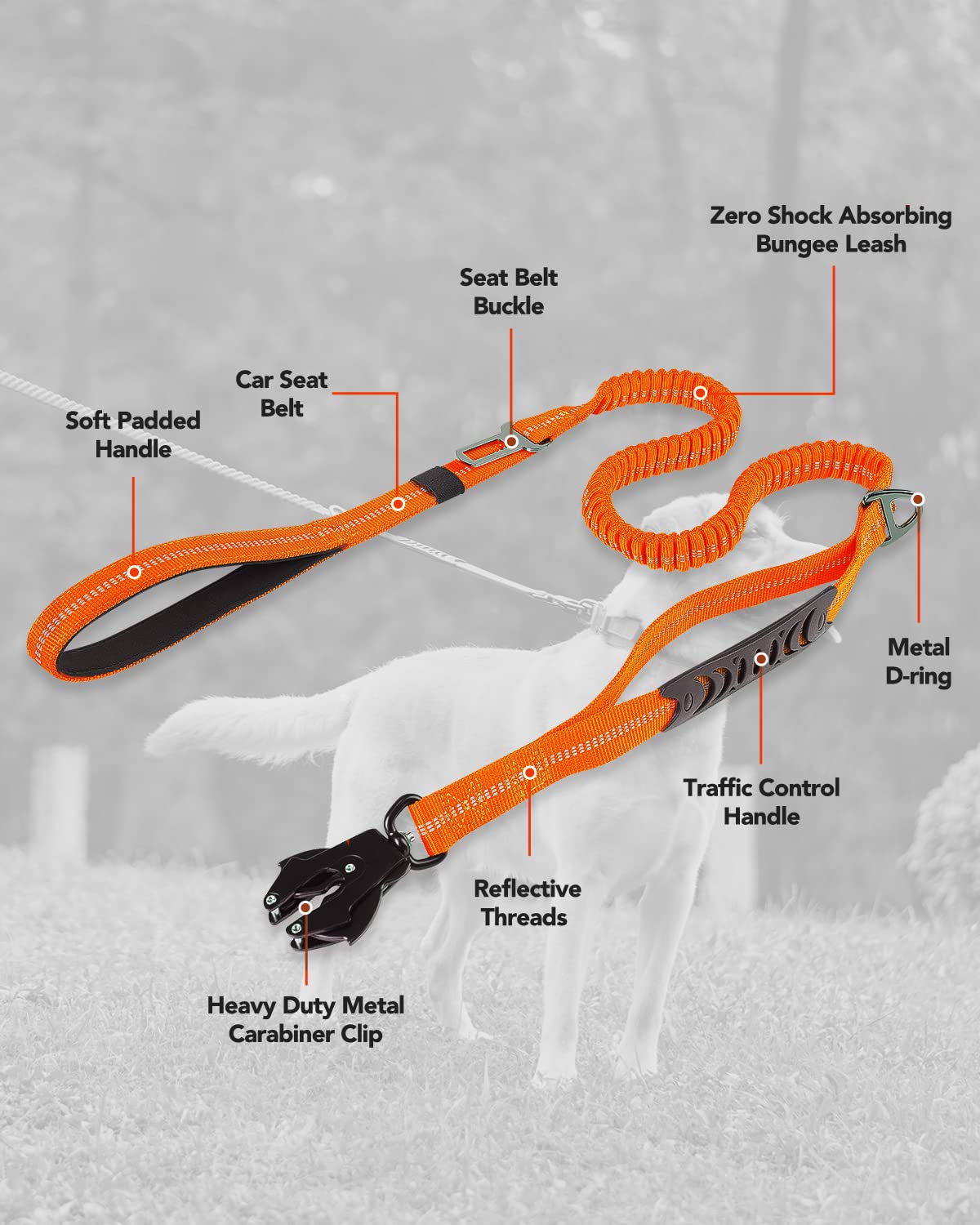 Foto 8 pulgar | Correa Táctica Para Perros Joytale, Resistente, Absorbe Los Golpes, Naranja - Venta Internacional.