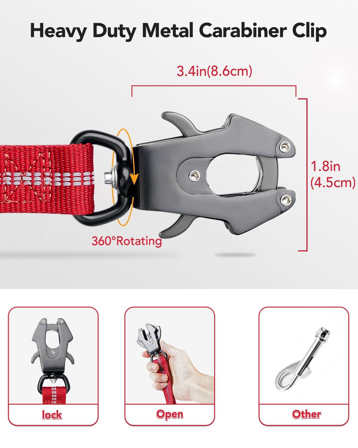 Foto 3 pulgar | Correa Táctica Para Perros Joytale, Resistente, Absorbe Los Golpes, Roja - Venta Internacional.