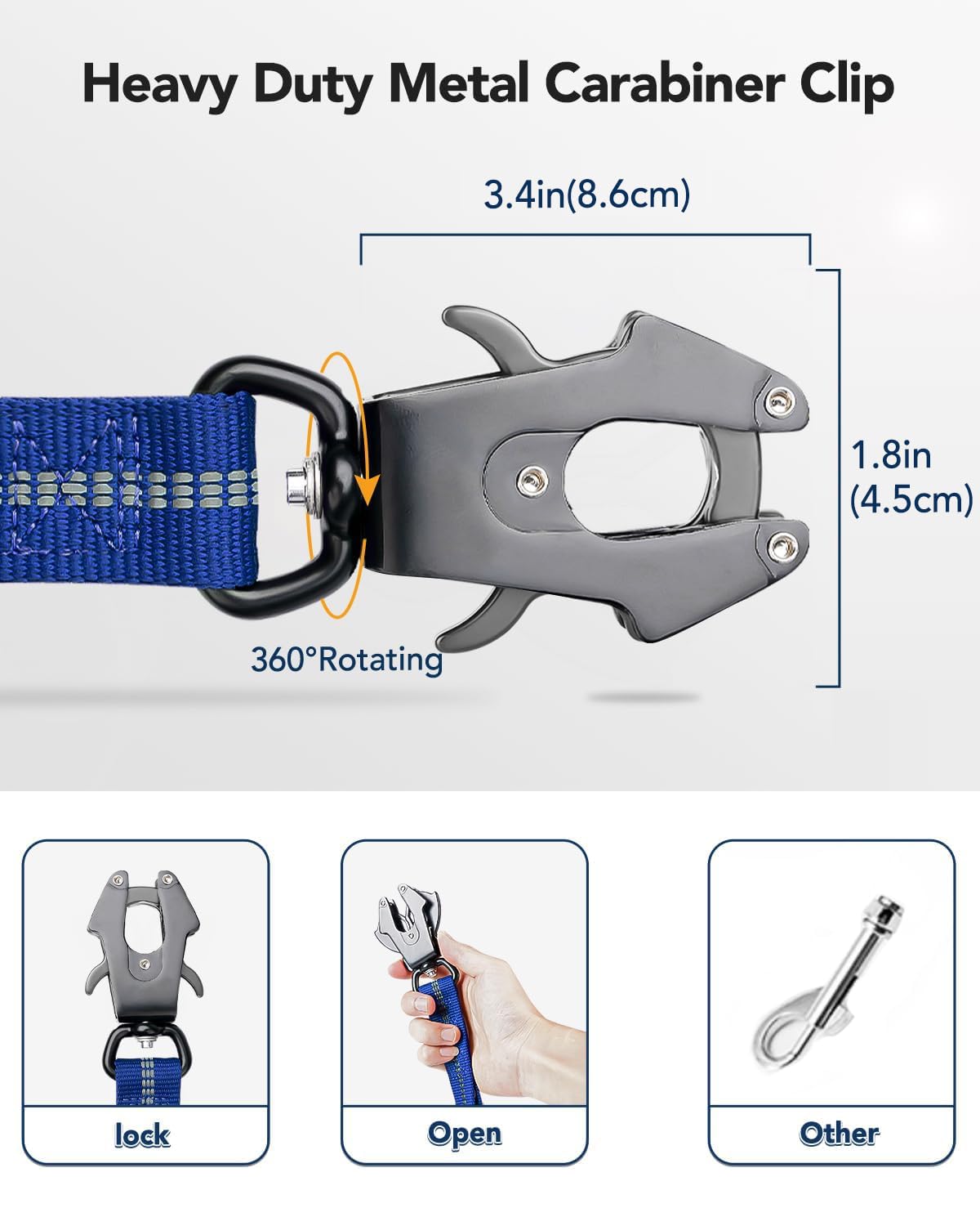Foto 3 pulgar | Correa Táctica Para Perros Joytale, Resistente, Absorbe Los Golpes, Azul Marino - Venta Internacional.