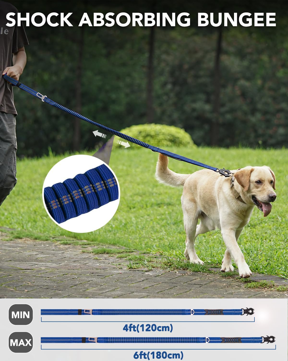 Foto 4 pulgar | Correa Táctica Para Perros Joytale, Resistente, Absorbe Los Golpes, Azul Marino - Venta Internacional.